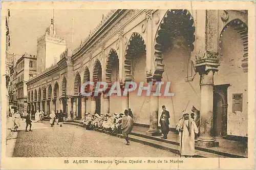 Ansichtskarte AK Alger Mosquee Djama Djedid Rue de la Marine