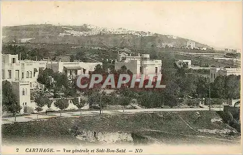 Cartes postales Carthage Vue generale et Sidi Bou Said