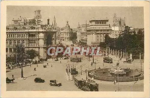 Cartes postales Madrid Banco de Espana Calle de Alcala y La Cibeles