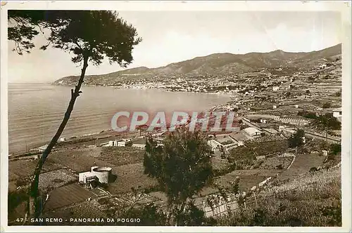 Moderne Karte San Remo Panorama da Poggio