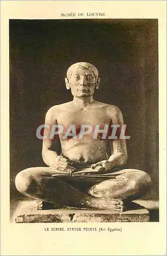 Cartes postales Musee du Louvre Le Scribe Statue Peinte