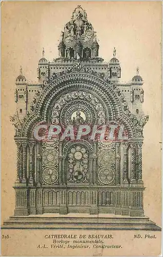 Cartes postales Cathedrale de Beauvais Horloge monumentale