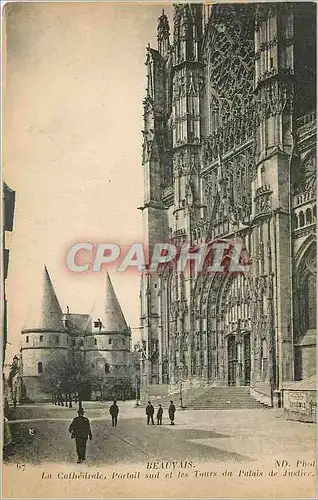 Cartes postales Beauvais La Cathedrale Portail sud et les Tours du Palais de Justice