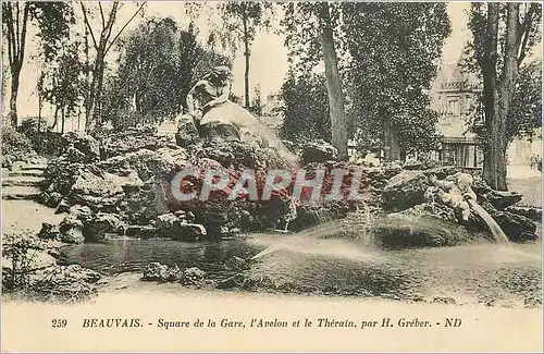 Cartes postales Beauvais Square de la Gare l'Avelon et le Therain