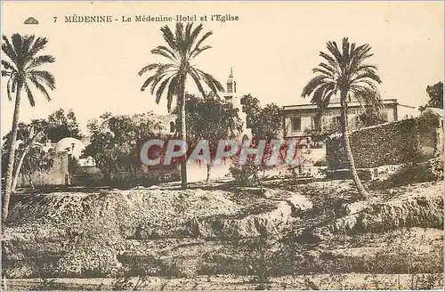 Cartes postales Medenine La Medenine Hotel et l'Eglise