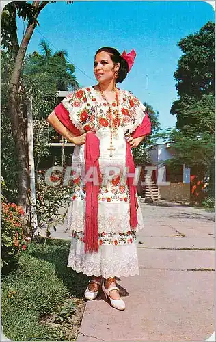 Ansichtskarte AK Yucatecan Girl wearing the Regional Dress Yucatan Mexico