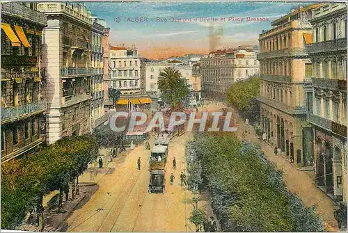 Cartes postales Alger Rue Dumont et Place Bresson