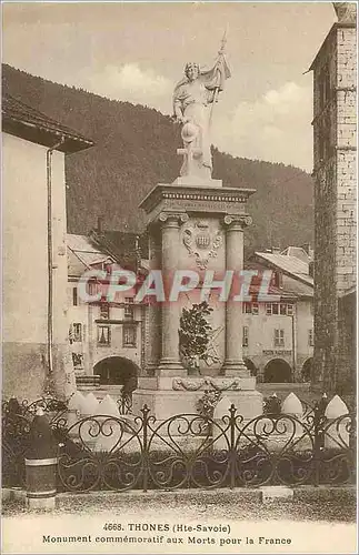 Cartes postales Thones Hte Savoie Monument commemoratif aux morts pour la France