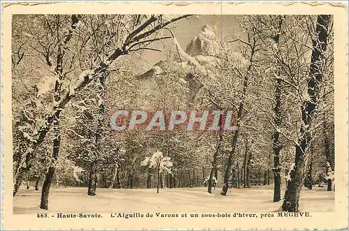 Cartes postales Haute Savoie L'Aiguille de Varens et un sous bois d'hiver pres Megeve