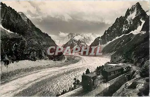 Cartes postales Chamonix Mont Blanc La Mer de Glace Train