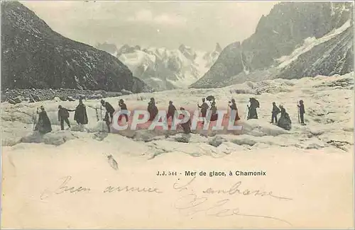 Ansichtskarte AK Mer de glace a Chamonix Alpinisme