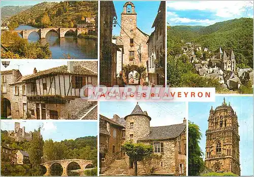 Cartes postales moderne Entraygues Villecomtal Conques Peyrusse le Roc Belcastel Montbazens Rodez