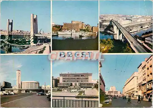 Cartes postales moderne Brest Finistere Le Pont Levant Le Pont de l'Harteloire Le Chateau la Gare la Tresorerie et la ru