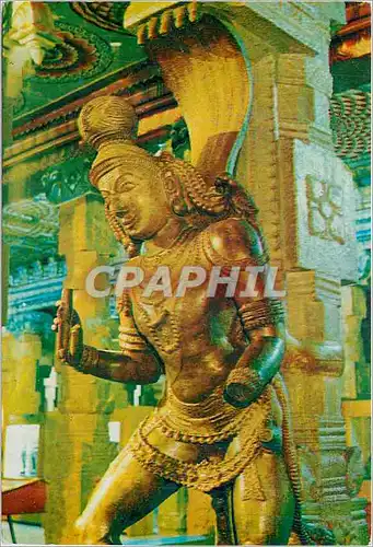 Moderne Karte Le Seigneur Siva en Banan chateur ambulant Temple de Meenakshi a Madurai Tamil Nadu Inde