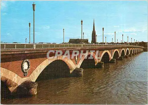 Moderne Karte Bordeaux Le Pont de Pierre et l'Eglise St Michel