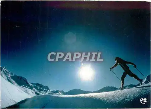 Moderne Karte L'Hiver dans nos Montagnes Le Skieur de fond