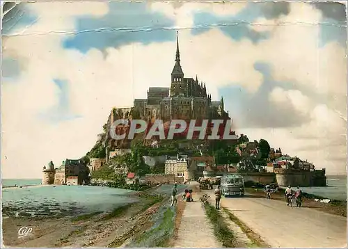 Cartes postales Le Mont Saint Michel Vue generale prise de la Digue