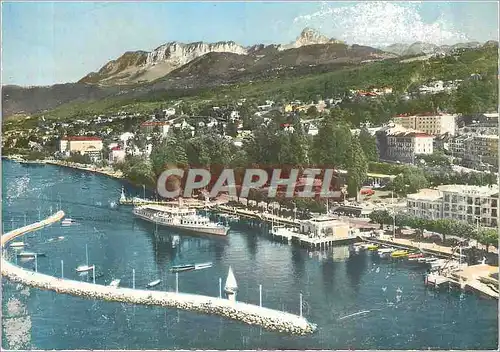 Cartes postales moderne Evian les Bains Haute Savoie Vue aerienne Le Port Dans le fond les Memises et la Dent d'Oche