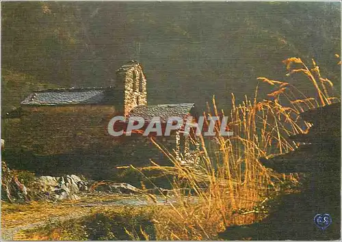 Cartes postales Valls d'Andorra Encamp Contre jour sur la vieille chapelle de Les Bons