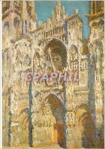 Cartes postales Monet La Cathedrale de Rouen le portail et la tour d'Albane plein soleil 1894