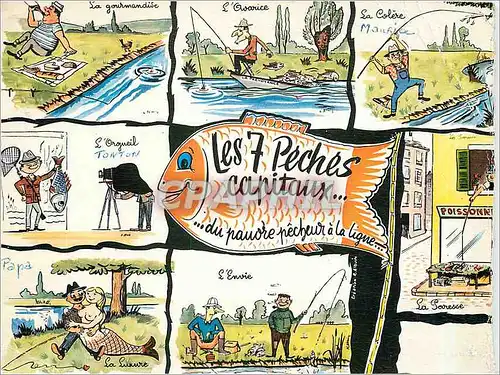 Cartes postales Les 7 Peches capitaux