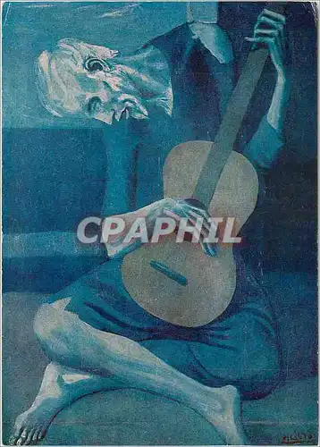 Moderne Karte Picasso Vieux Joueur de Guitare