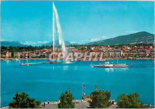 Cartes postales moderne Geneve Le Jet d'Eau et le Mont Blanc