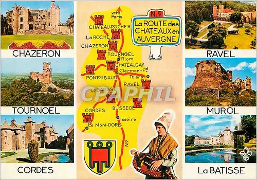 Cartes postales moderne La Route des Chateaux en Auvergne