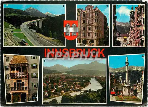 Cartes postales moderne Alpenstadt Innsbruck Europabrucke gegen Series und Habicht