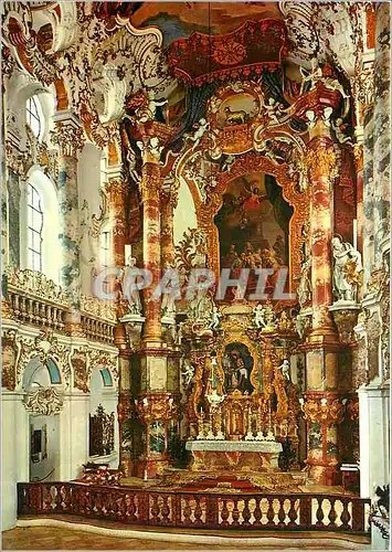 Moderne Karte Die Wies Eglise de pelerinage Der Chor mit Hochaltar