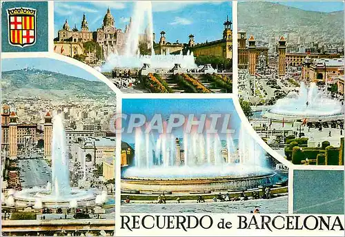 Cartes postales moderne Barcelona Fontaine de Montjuich