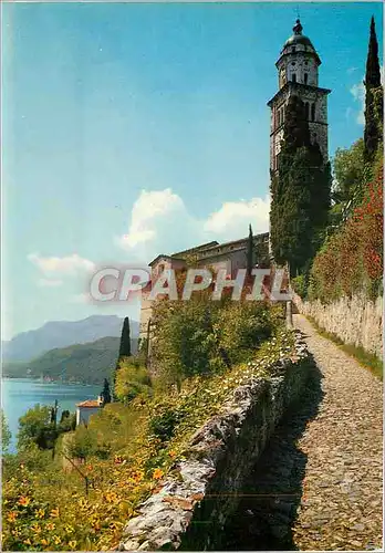 Moderne Karte Morcote Lago di Lugano Chiesa di S Maria