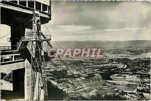 Moderne Karte Le Saleve Hte Savoie Teleferique et vue sur Geneve