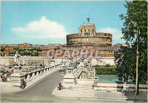 Moderne Karte Roma Pont et chateau Saint Ange