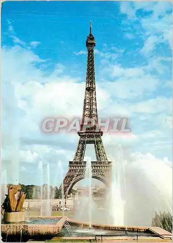 Moderne Karte Paris Tour Eiffel Les Jets d'eau