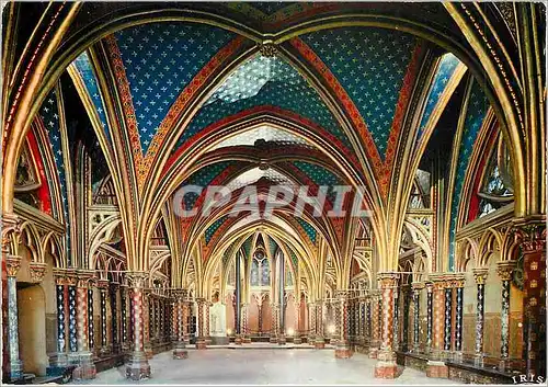 Cartes postales moderne Paris La Sainte Chapelle Interieur de la chapelle basse