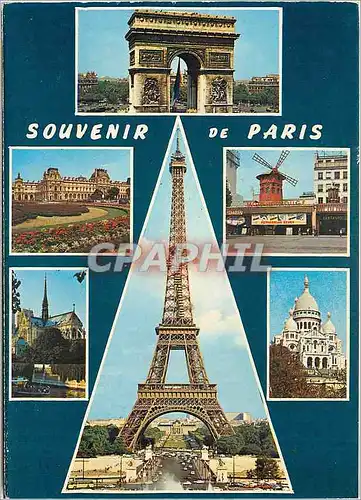 Moderne Karte Souvenir de Paris