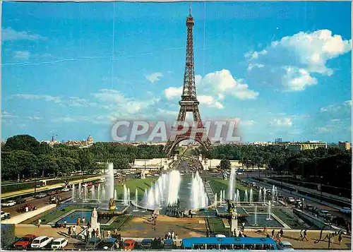 Moderne Karte Paris La Tour Eiffel et les Jardins du Trocadero