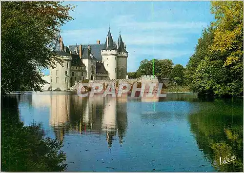 Moderne Karte Sully sur Loire Loiret Le Chateau et son reflet dans la Sange
