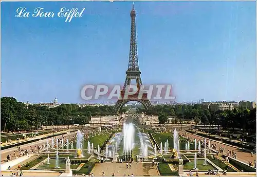 Cartes postales moderne Paris La Tour Eiffel et les Jets d'eau du Trocadero