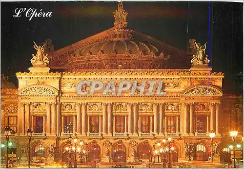 Cartes postales moderne Paris la nuit L'Opera illuminie