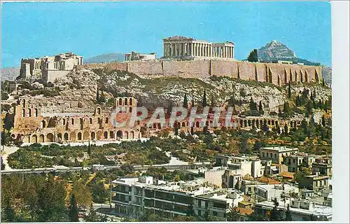 Moderne Karte Athenes L'Acropole vue de la colline de Philopappos