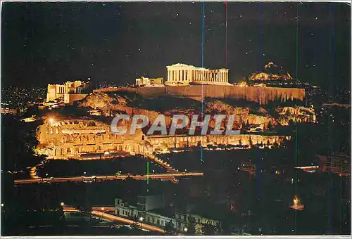 Cartes postales moderne Athenes L'Acropole illuminee