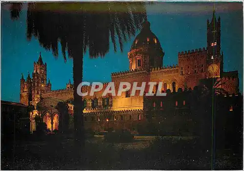 Cartes postales moderne Palermo La Cathedrale de nuit