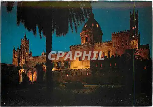 Moderne Karte Palermo La Cathedrale de nuit