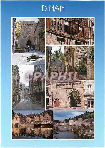 Cartes postales Dinan Cotes d'Armor La rue du Jerzual la place des Cordeliers et le quartier du vieux pont