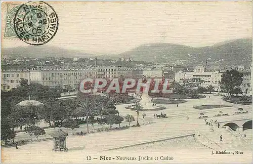 Ansichtskarte AK Nice Nouveaux Jardins et Casino (carte toil�e)