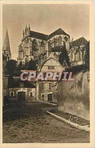 Cartes postales Auxerre Yonne Abbaye St Germain et vieille Maison Place Courbet