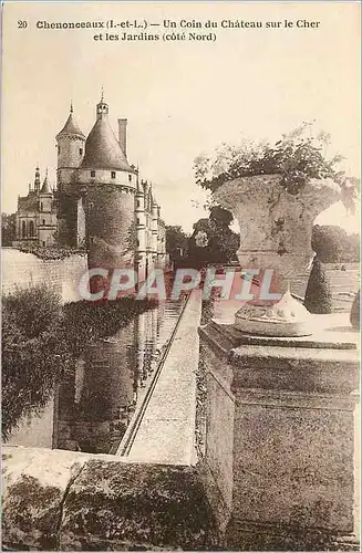 Ansichtskarte AK Chenonceaux L et L Un Coin du Chateau sur le Cher et les Jardins Cote Nord