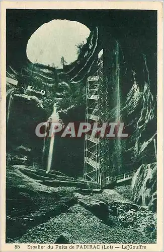 Cartes postales Escalier du Puits de Padirac Lot Le Gouffre